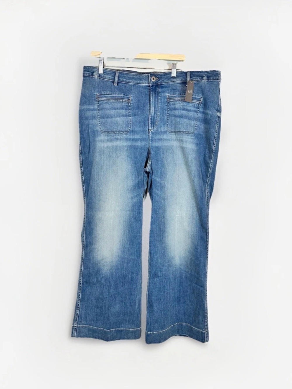 J.Jill Denim High Rise Flare Jeans Size 22 Davenport Wash Wide Leg NWT